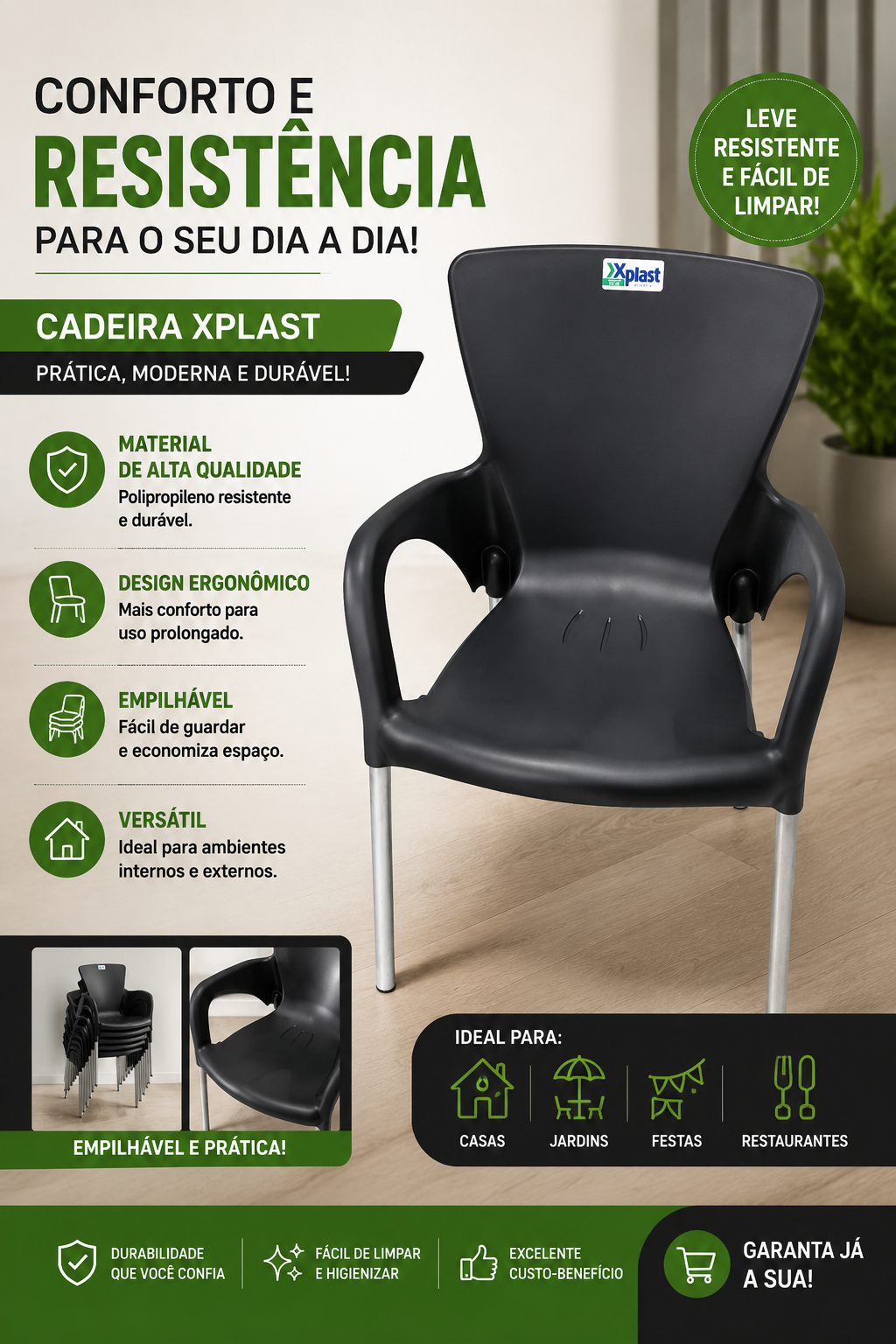 Cadeira Xplast com Braços