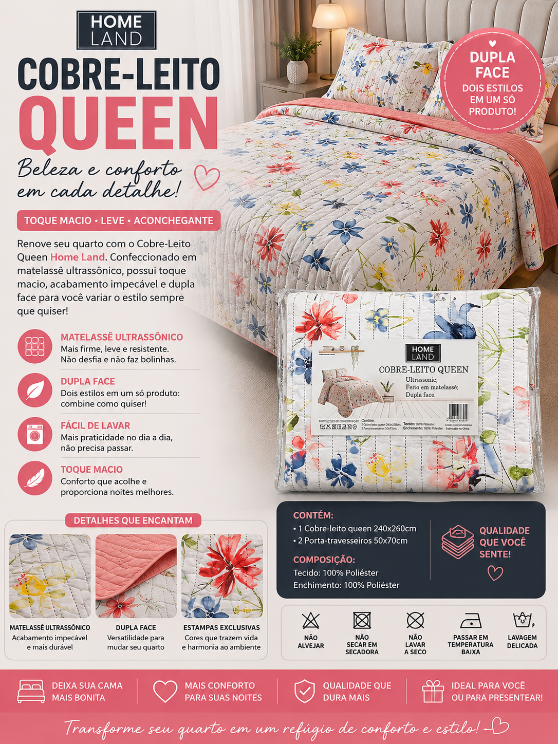 Cobre-Leito Queen Home Land